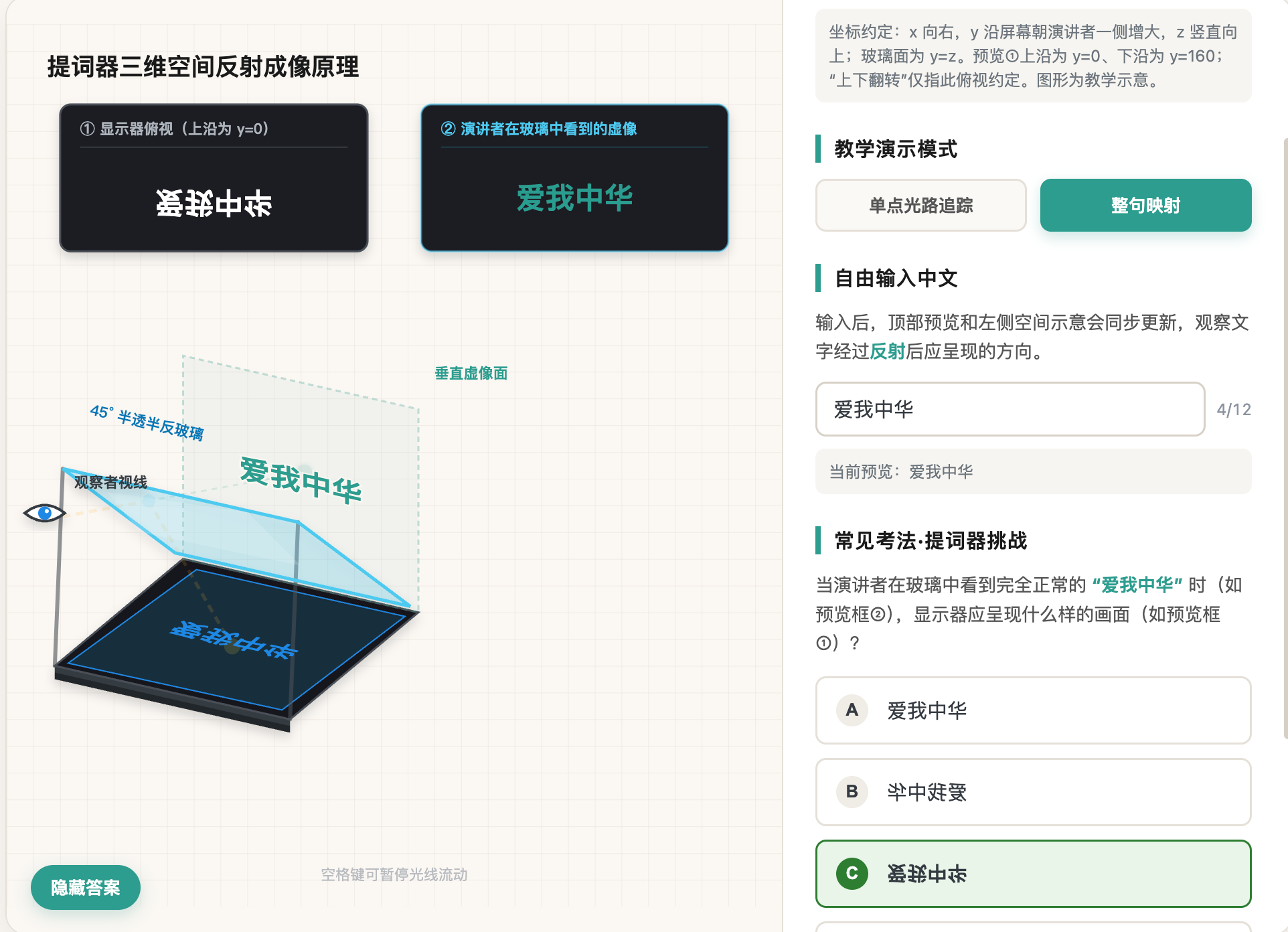 提词器成像原理