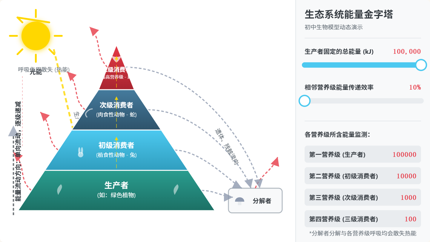 生态系统能量金字塔