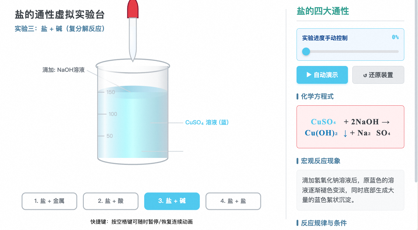 盐的通性实验