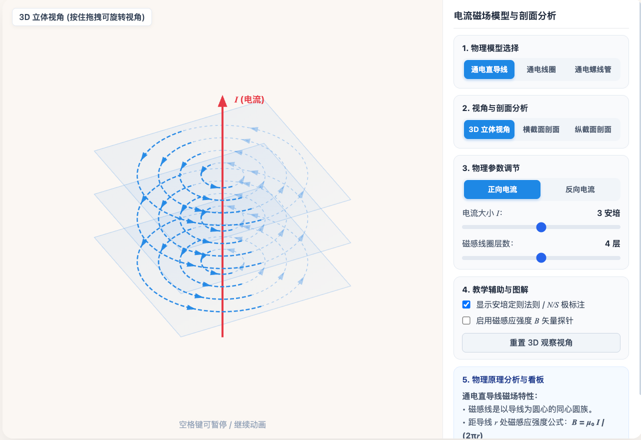 磁场三维模型与剖面分析