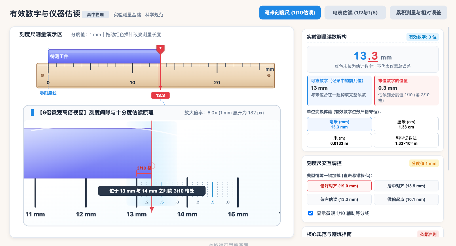 有效数字与仪器估读
