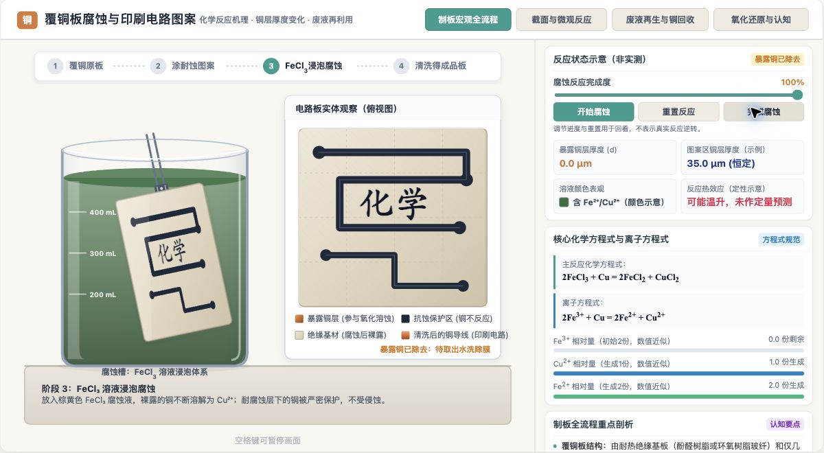 覆铜板腐蚀与印刷电路图案