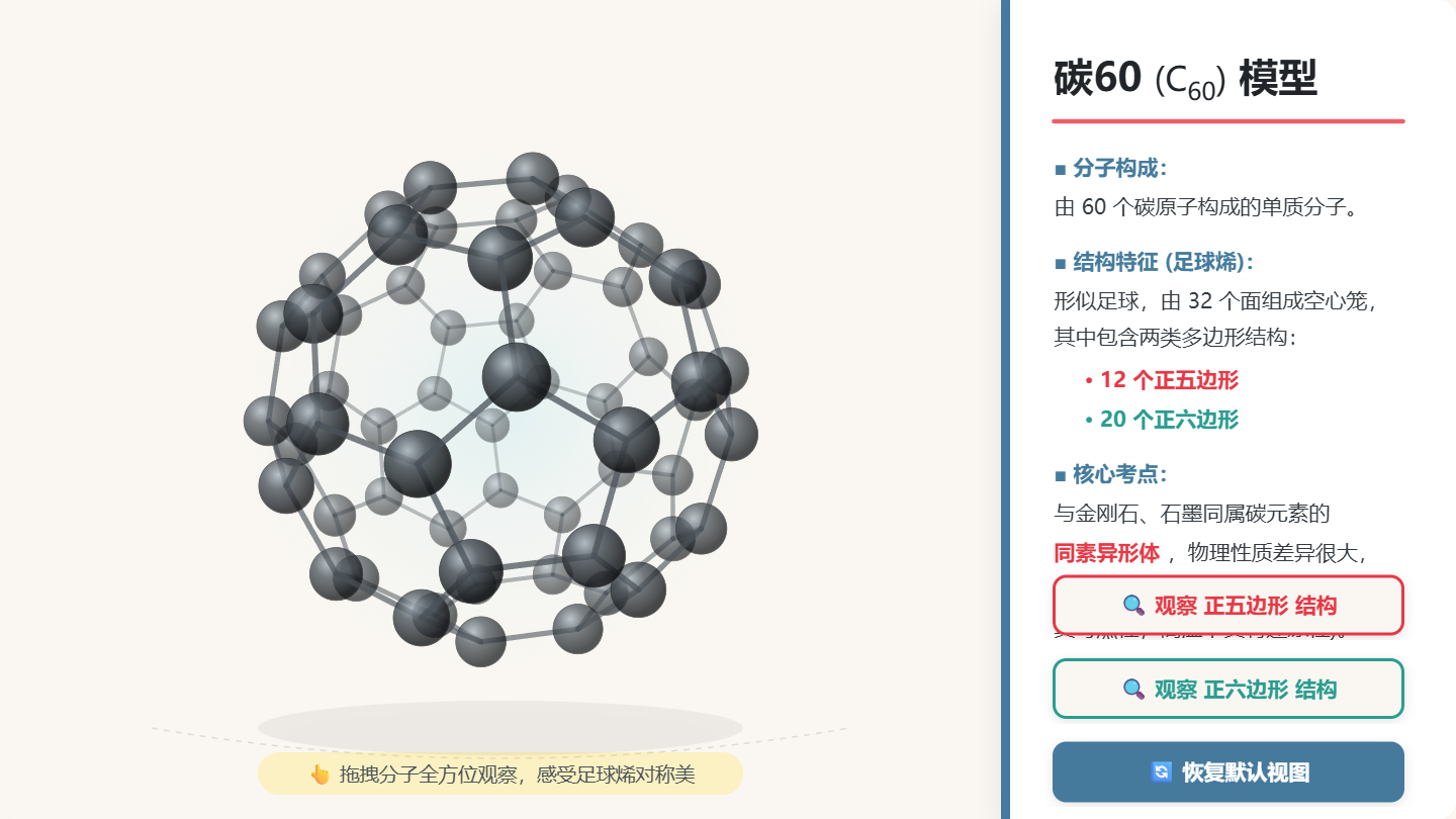 C60(碳60) 分子结构模型
