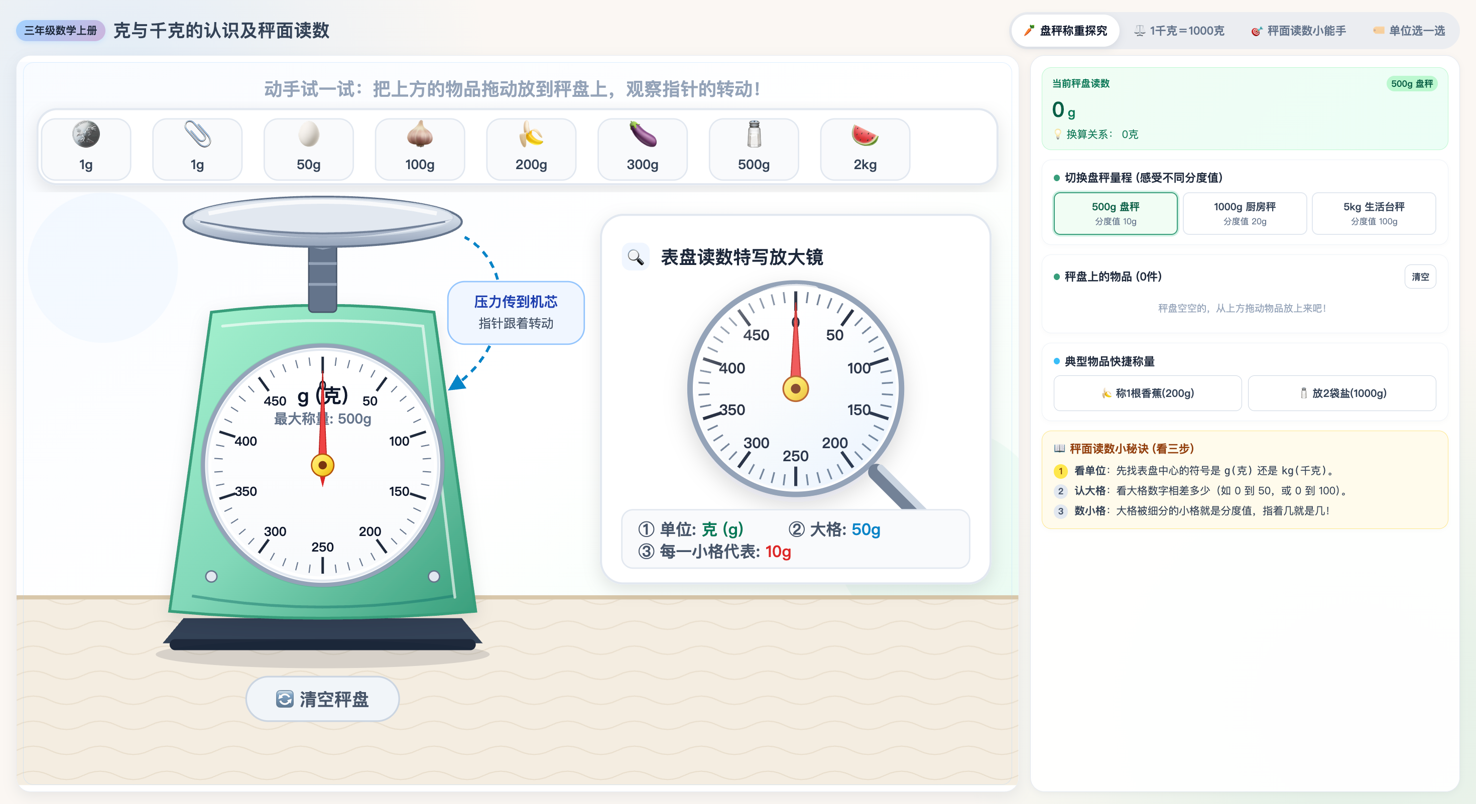 趣味可视化：克与千克的互动演示