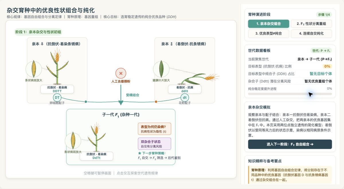 杂交育种中的优良性状组合与纯化