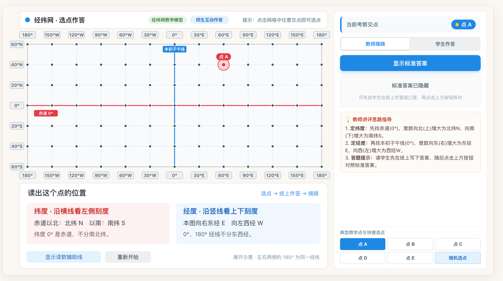 经纬网选点作答