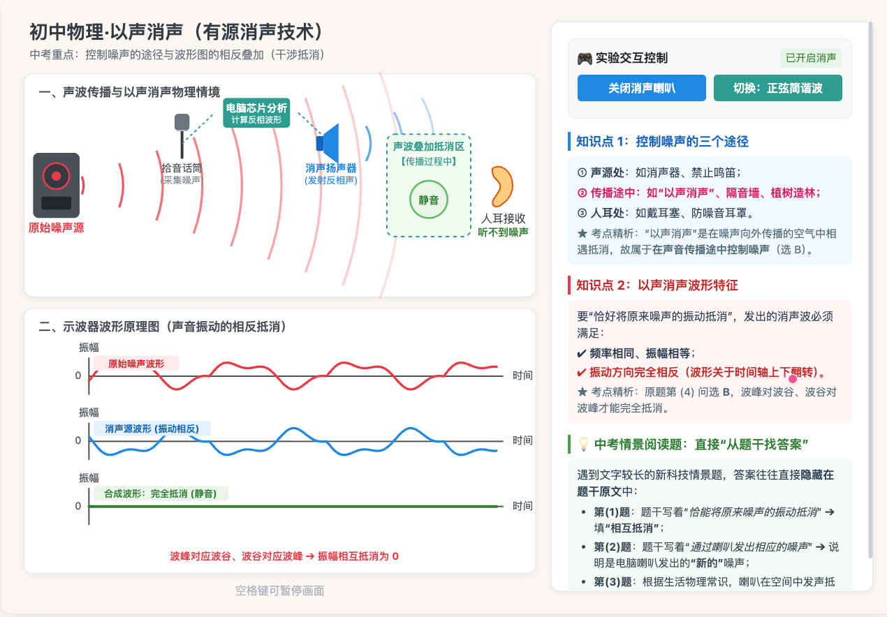 声学情景题:以声消声演示