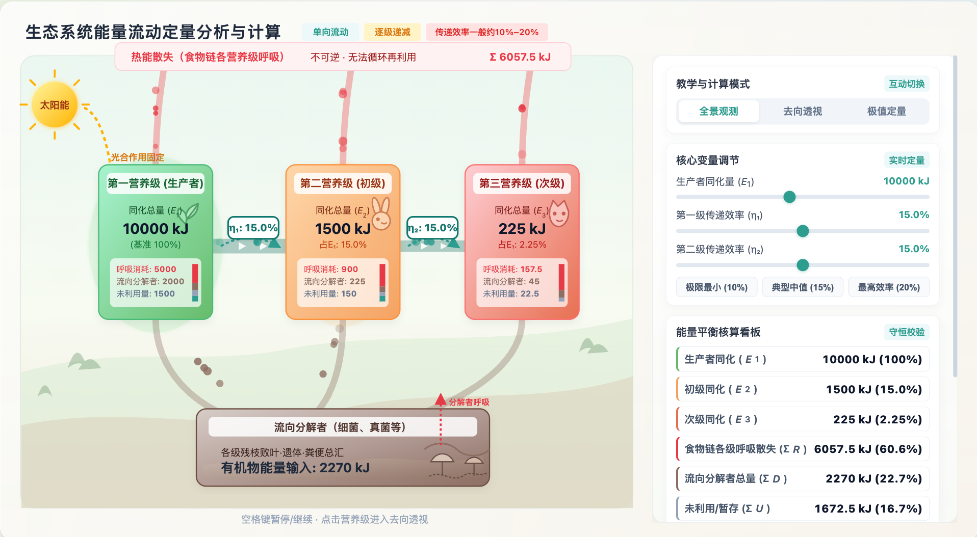 生态系统能量流动定量计算