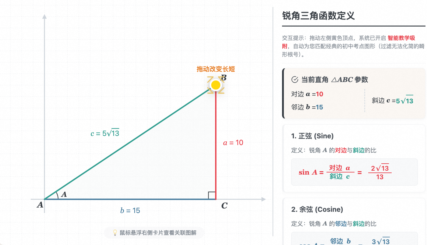 锐角三角函数定义