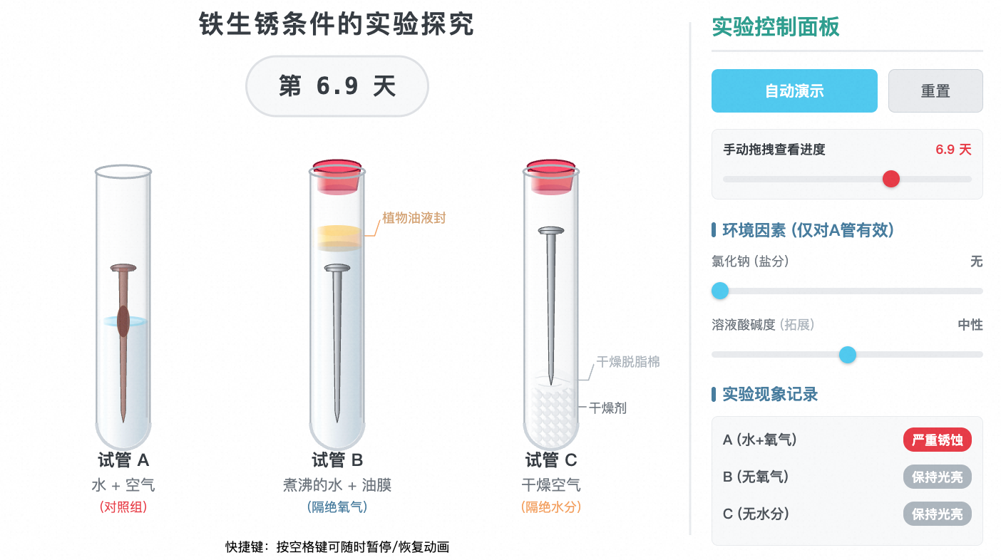 铁钉生锈条件实验研究