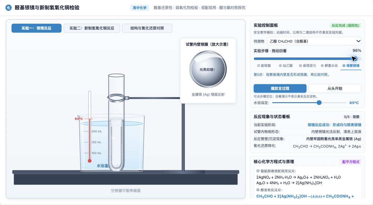 醛基银镜与新制氢氧化铜检验