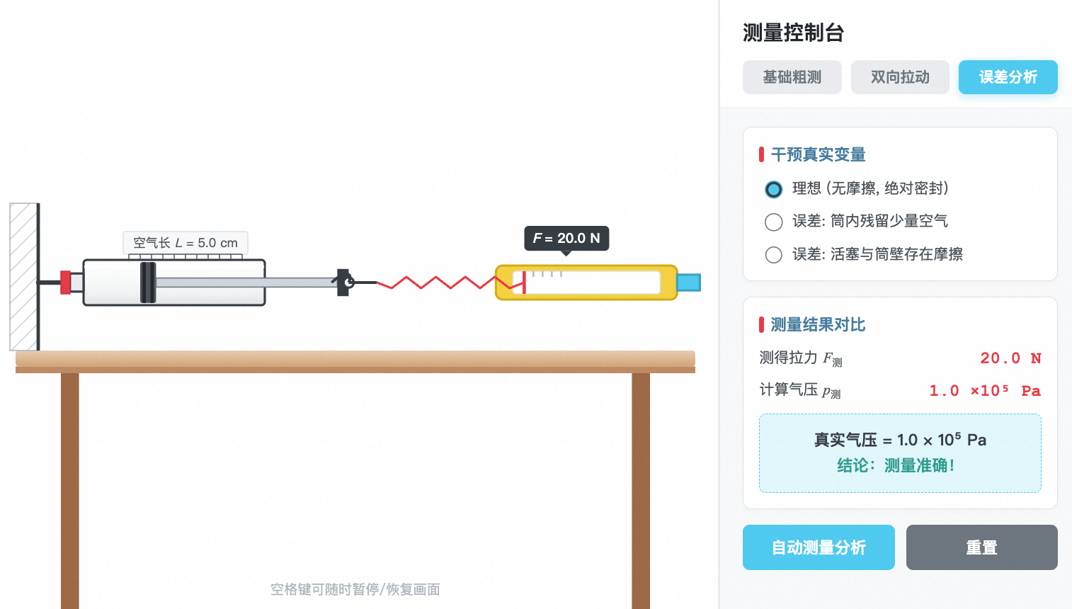 针筒粗测大气压实验