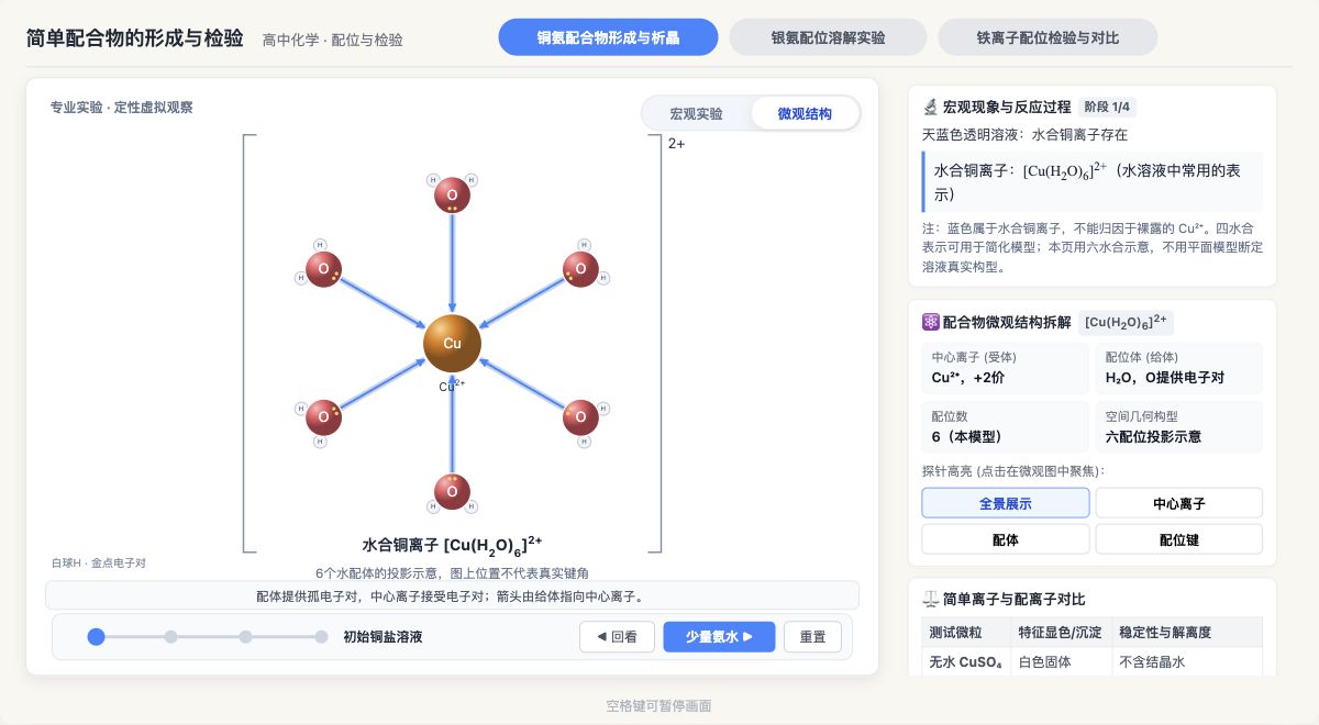 简单配合物形成与检验实验