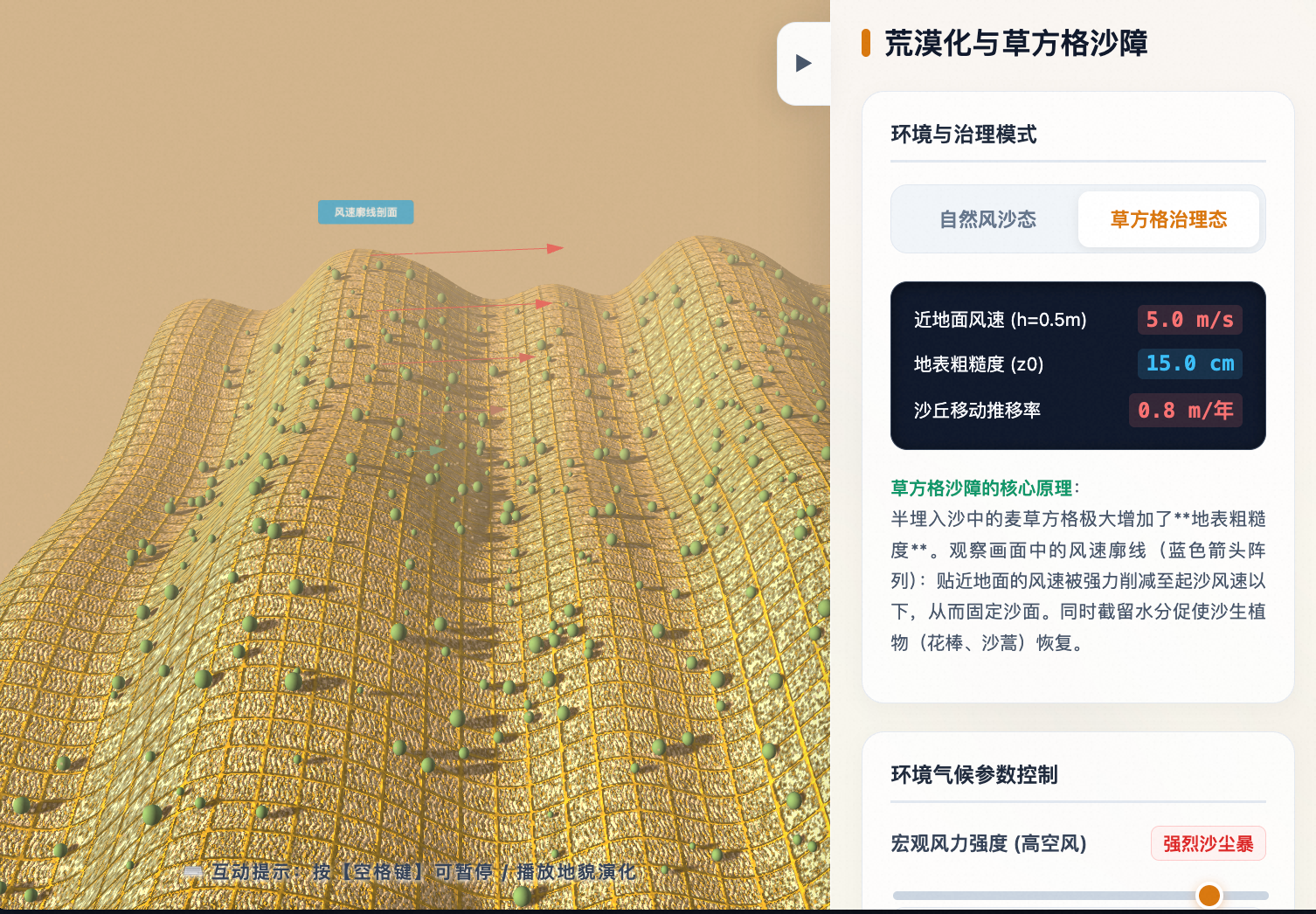 荒漠化扩张与草方格沙障治理