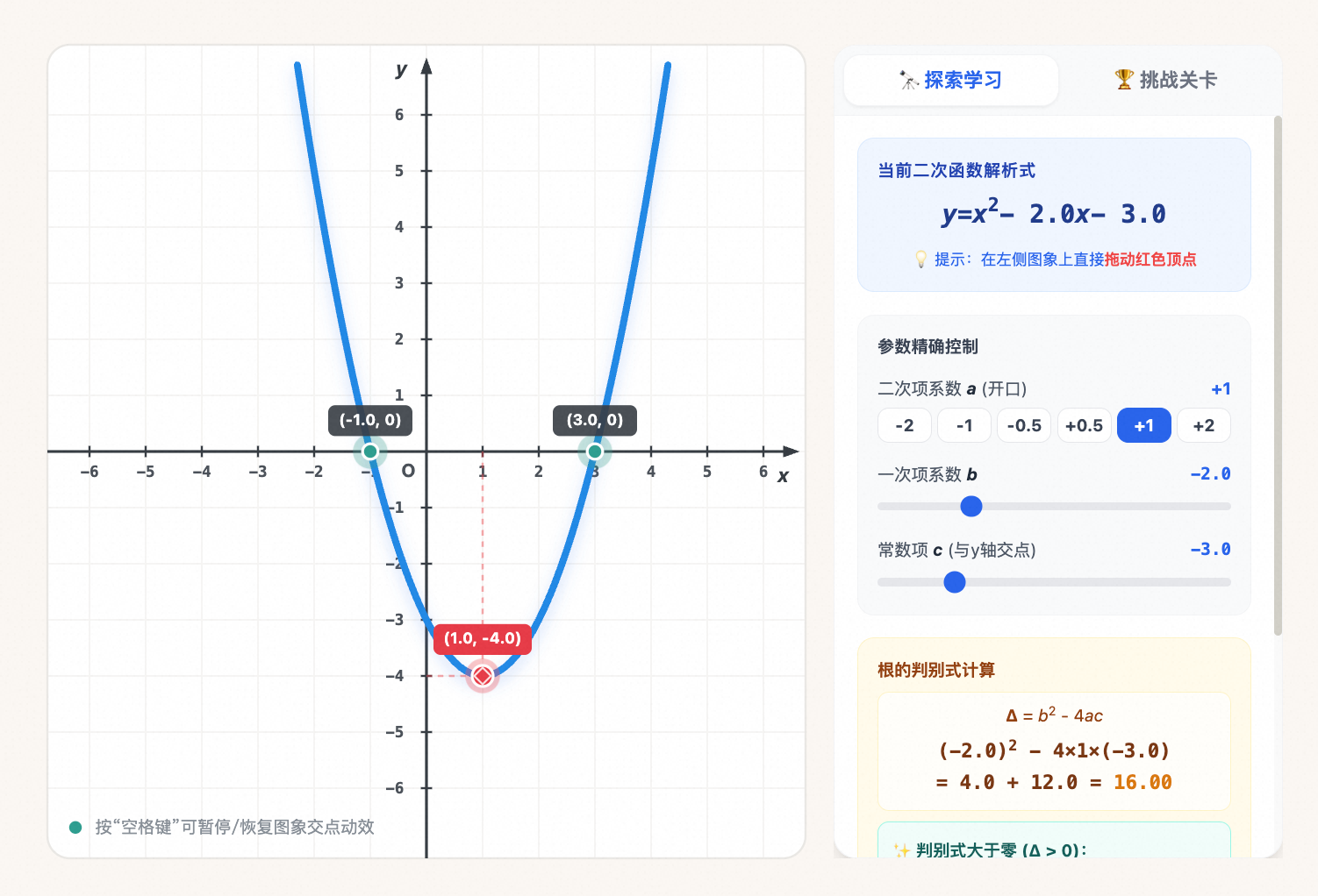 判别式Δ与根的情况(一元二次方程判别式与二次函数图象)