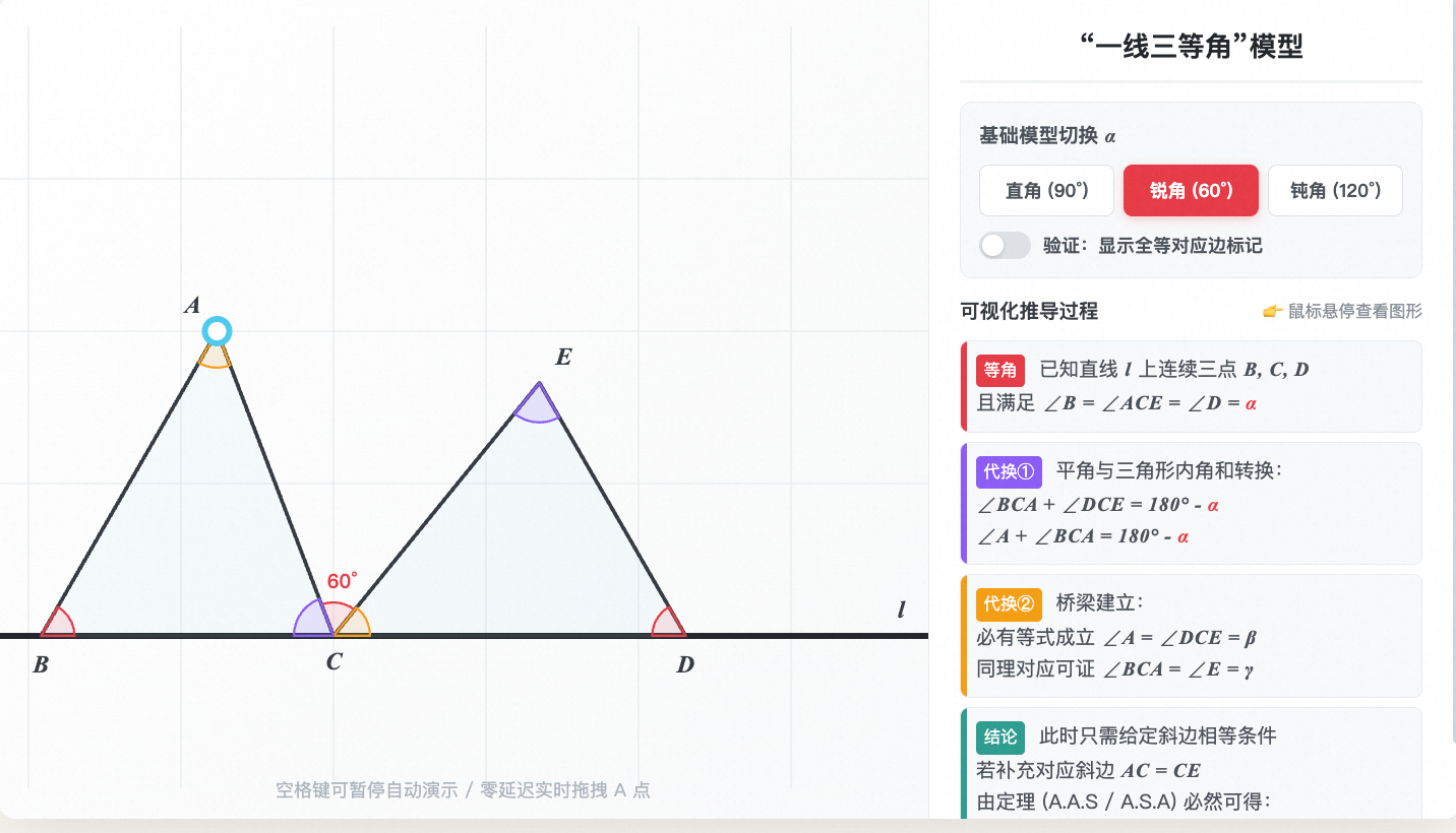 一线三等角(全等三角形证明)