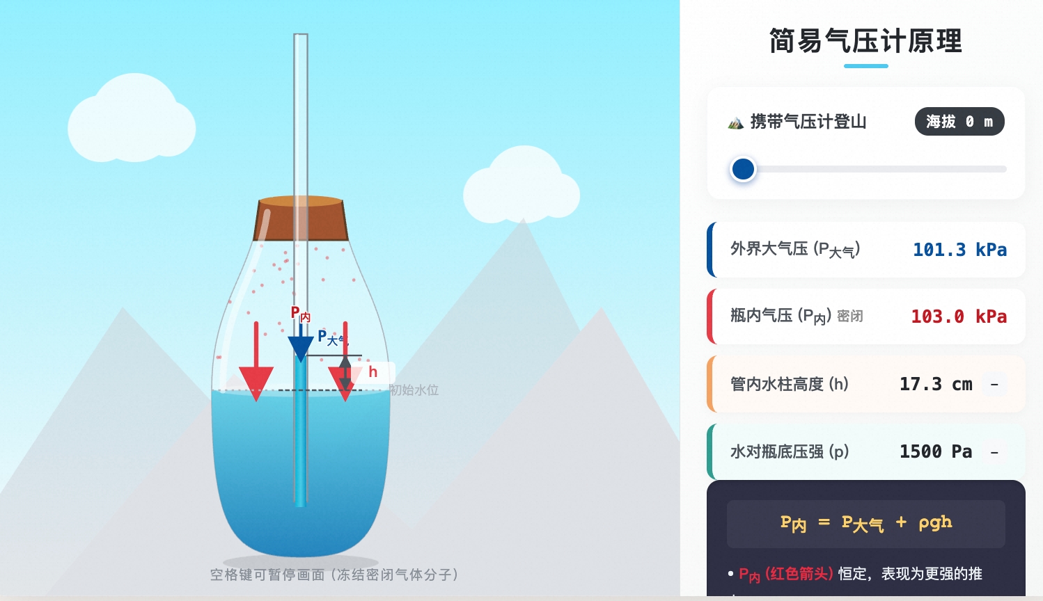 简易气压计登山题