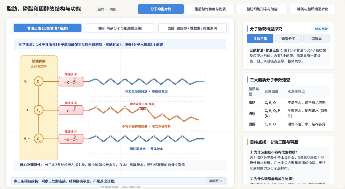脂肪、磷脂和固醇的结构与功能