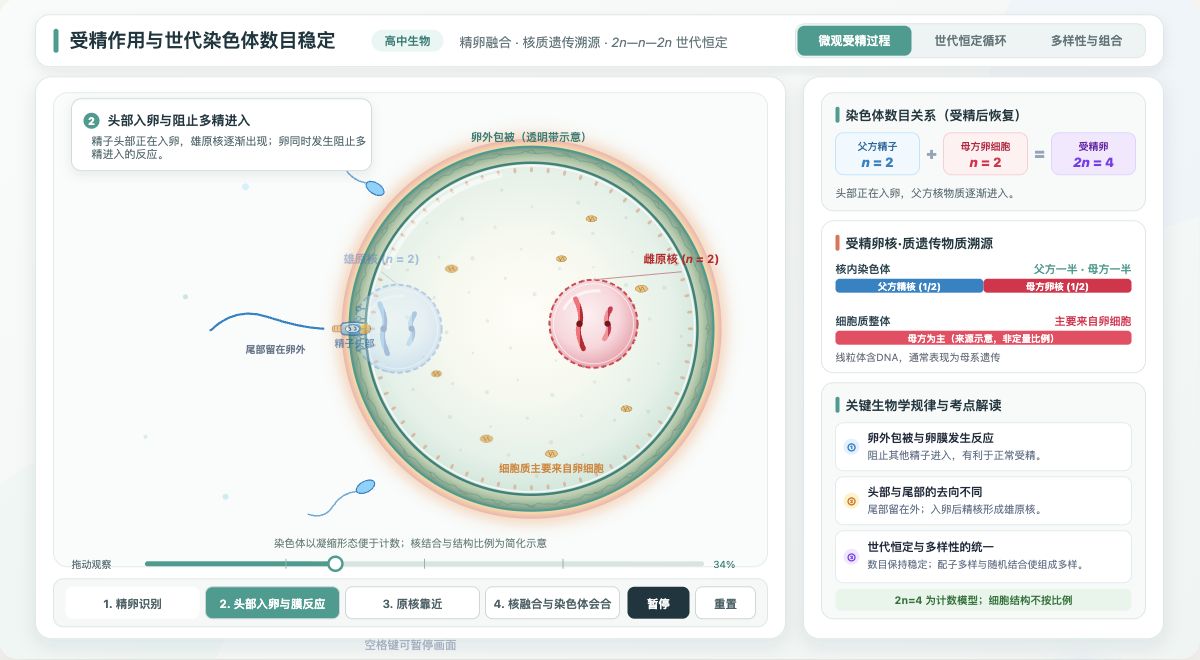 受精作用与世代染色体数目稳定