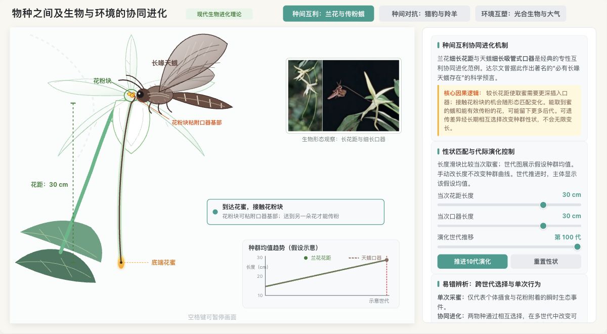 物种之间及生物与环境的协同进化
