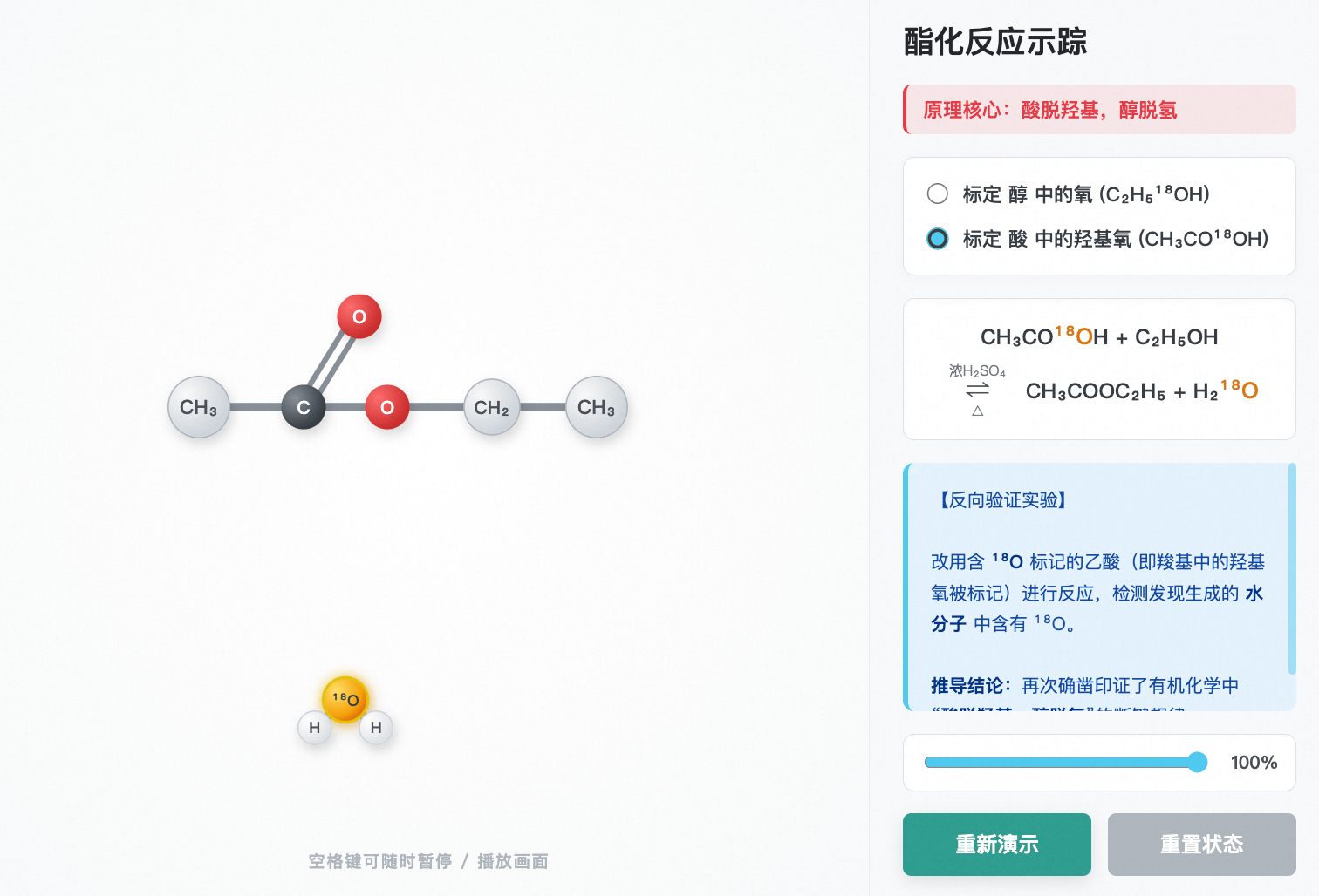 酯化反应同位素示踪 - 酸脱羟基醇脱氢