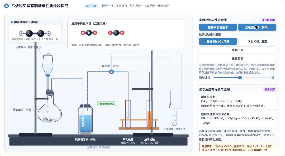 乙炔制备与化学性质实验