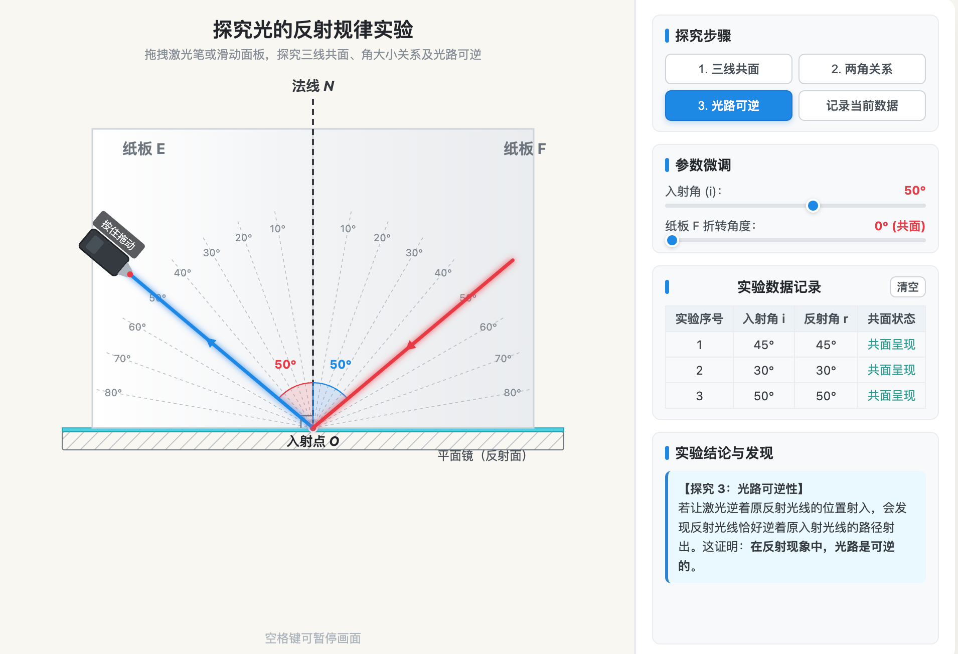 光的反射探究