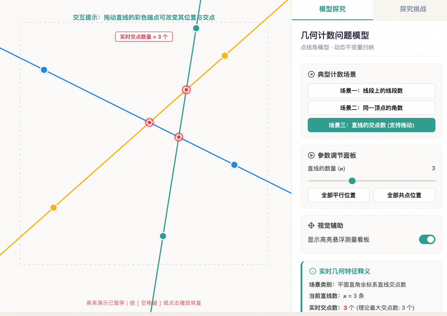 线段、角与交点计数模型